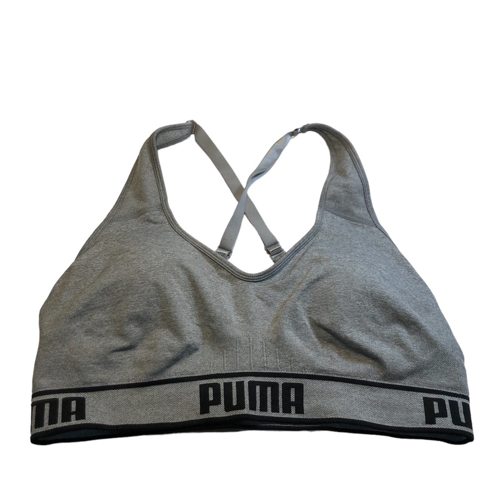 Puma seamless Sports Bra Size Large Grey